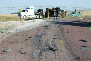 Tractor Trailer Flipped